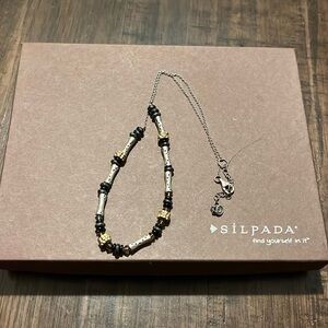 SILPADA horizon agate hermatite hectare Swarovski crystal necklace